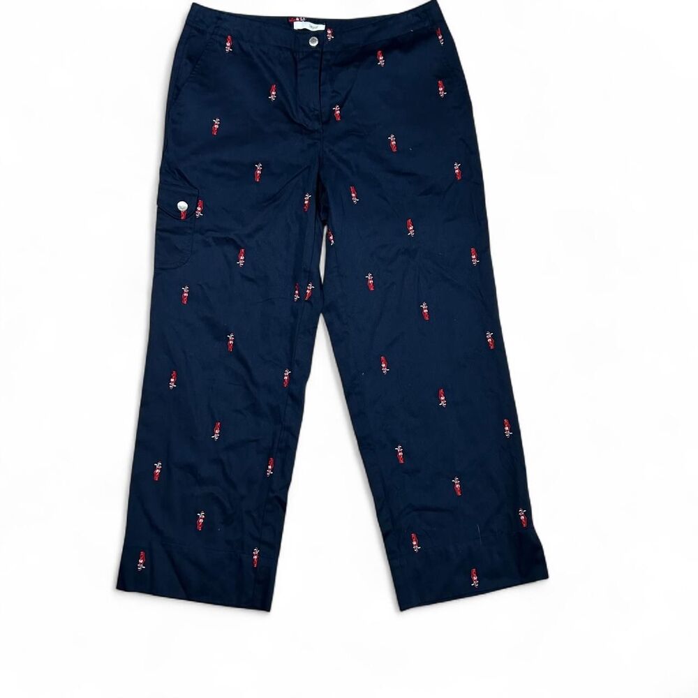 Liz Golf Navy Embroidered Golf Bag Pants